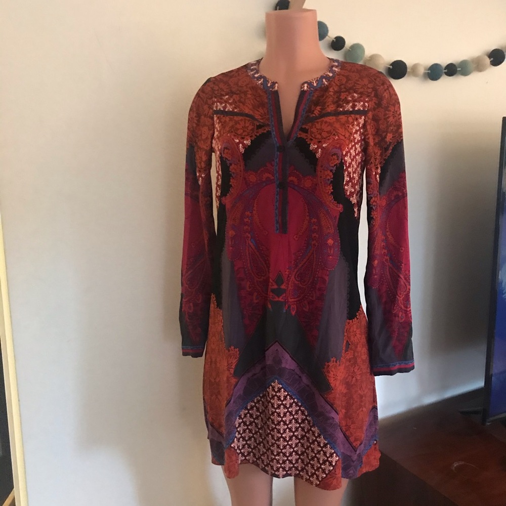 Hale Bob silk boho print tunic dress